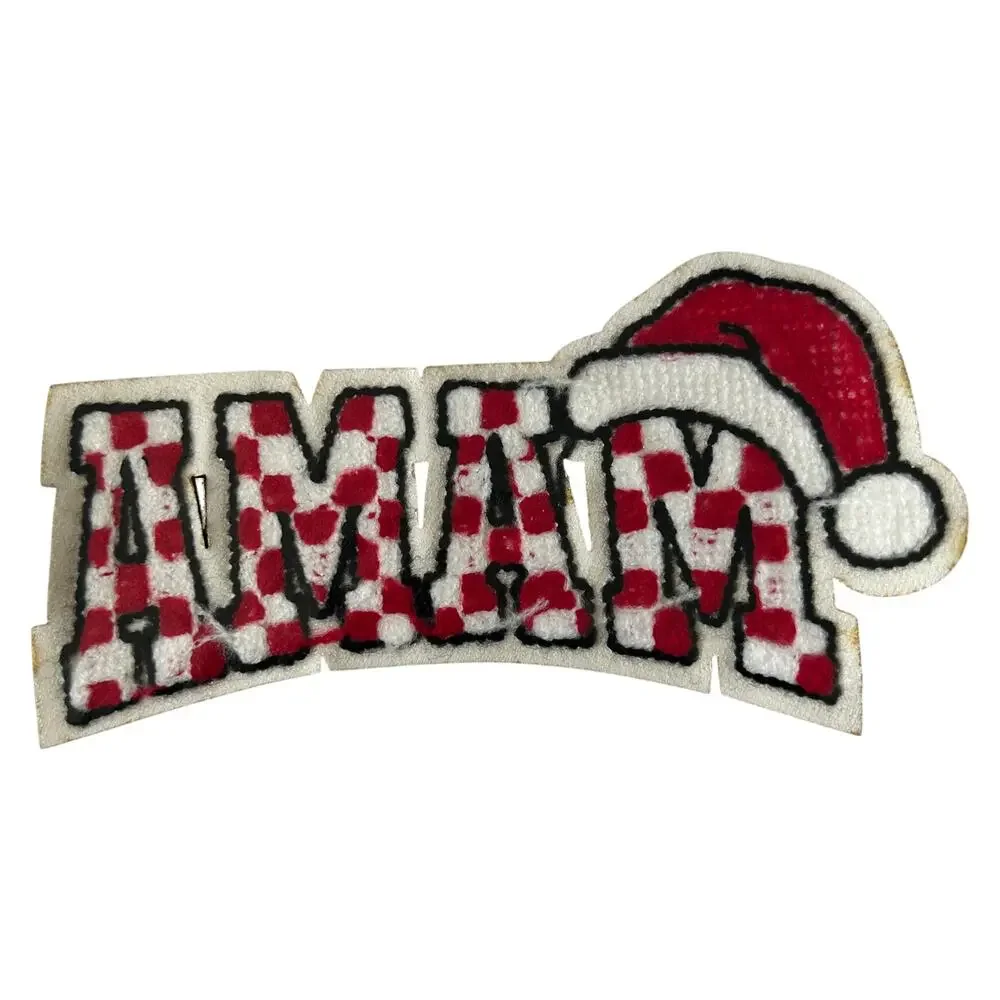 MAMA with Santa Hat Iron On Patch